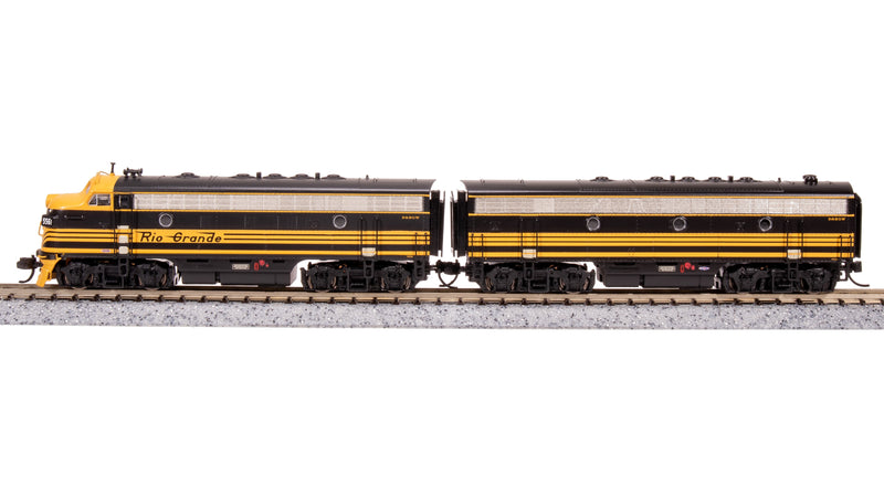 BLI 7754 EMD F7 AB, DRGW 5561/5562, Black 3-stripe, A-unit Paragon4 Sound/DC/DCC, Unpowered B, N