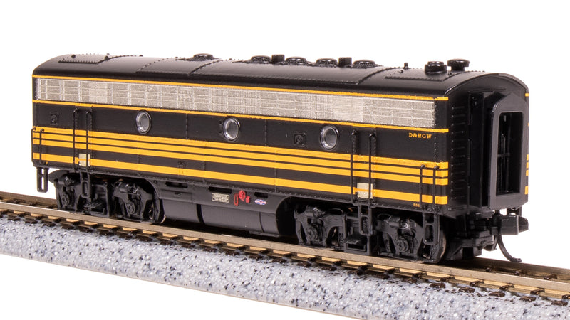 BLI 7754 EMD F7 AB, DRGW 5561/5562, Black 3-stripe, A-unit Paragon4 Sound/DC/DCC, Unpowered B, N