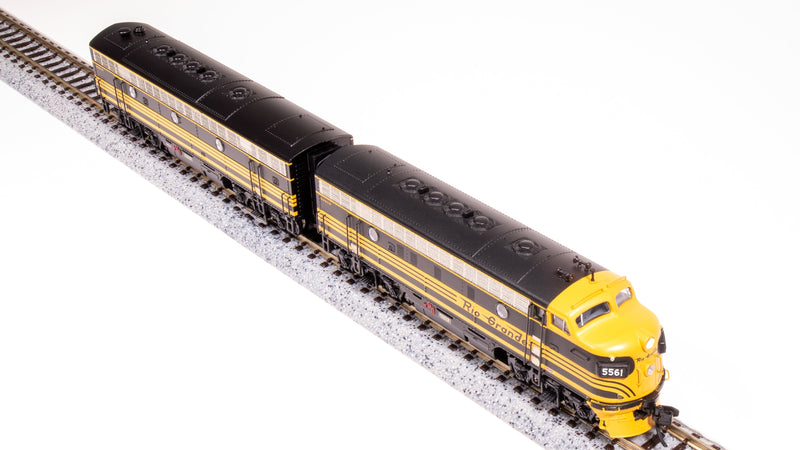 BLI 7754 EMD F7 AB, DRGW 5561/5562, Black 3-stripe, A-unit Paragon4 Sound/DC/DCC, Unpowered B, N