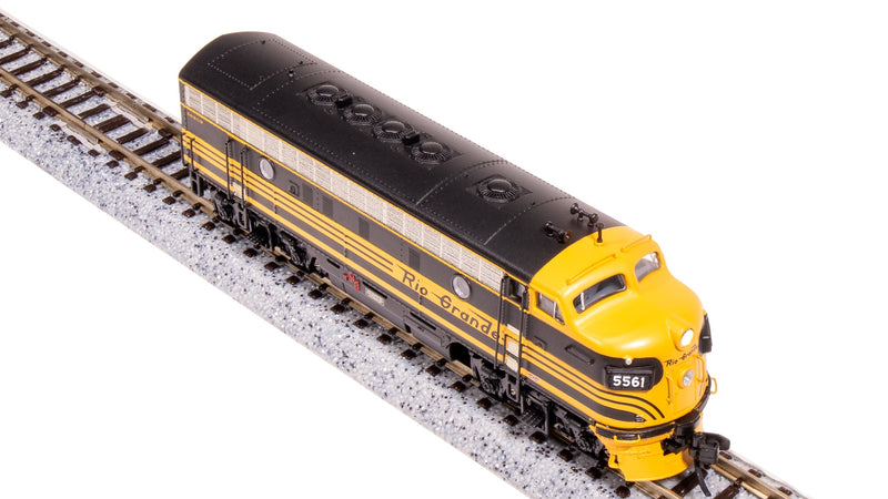 BLI 7754 EMD F7 AB, DRGW 5561/5562, Black 3-stripe, A-unit Paragon4 Sound/DC/DCC, Unpowered B, N