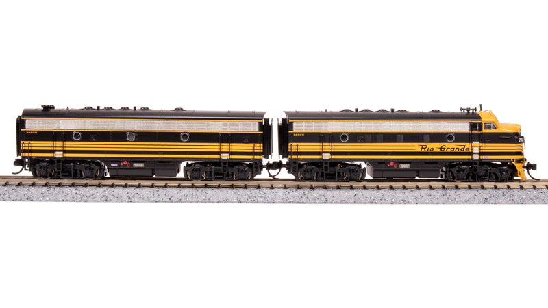 BLI 7754 EMD F7 AB, DRGW 5561/5562, Black 3-stripe, A-unit Paragon4 Sound/DC/DCC, Unpowered B, N