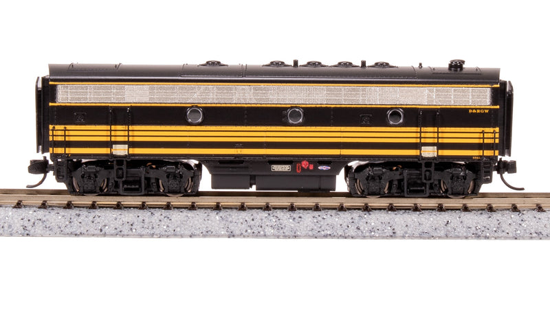 BLI 7754 EMD F7 AB, DRGW 5561/5562, Black 3-stripe, A-unit Paragon4 Sound/DC/DCC, Unpowered B, N