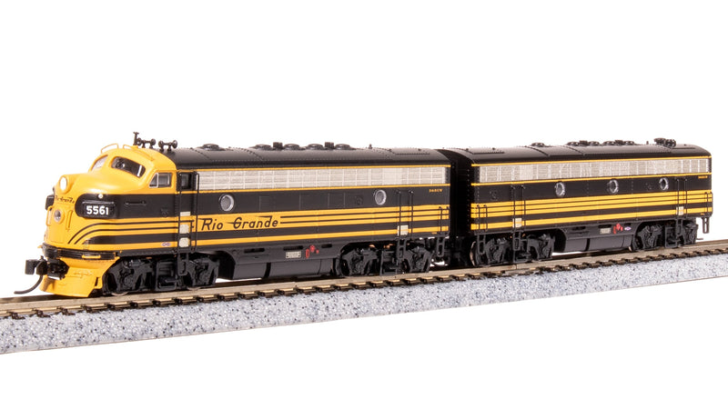 BLI 7754 EMD F7 AB, DRGW 5561/5562, Black 3-stripe, A-unit Paragon4 Sound/DC/DCC, Unpowered B, N