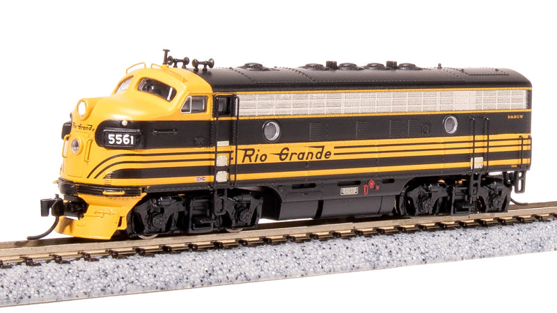 BLI 7754 EMD F7 AB, DRGW 5561/5562, Black 3-stripe, A-unit Paragon4 Sound/DC/DCC, Unpowered B, N