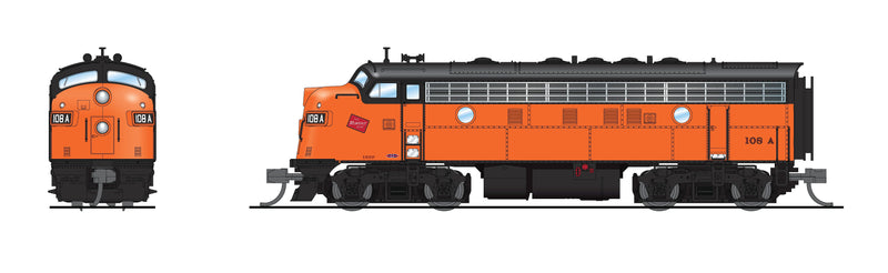 BLI 7755 EMD F7 AB, MILW 108A/111B, Orange & Black, A-unit Paragon4 Sound/DC/DCC, Unpowered B, N