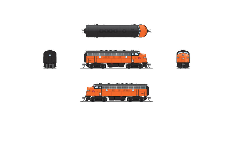 BLI 7755 EMD F7 AB, MILW 108A/111B, Orange & Black, A-unit Paragon4 Sound/DC/DCC, Unpowered B, N