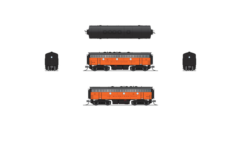 BLI 9083 EMD F7B, MILW 114B, Orange & Black, No-Sound / DCC-Ready, N