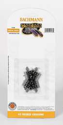 Bachmann Trains N 44843 Crossing with Nickel Silver Rail & Gray Roadbed, E-Z Track, 45 Degree