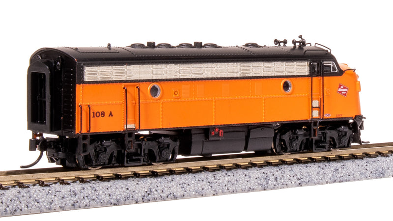 BLI 7755 EMD F7 AB, MILW 108A/111B, Orange & Black, A-unit Paragon4 Sound/DC/DCC, Unpowered B, N