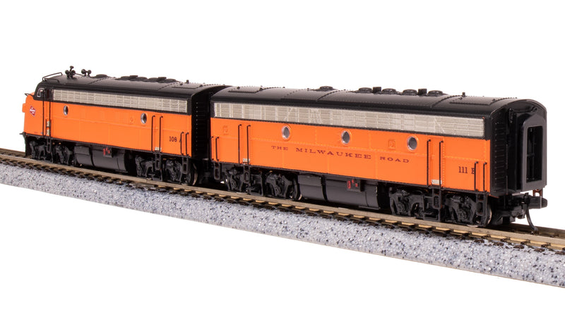 BLI 7755 EMD F7 AB, MILW 108A/111B, Orange & Black, A-unit Paragon4 Sound/DC/DCC, Unpowered B, N