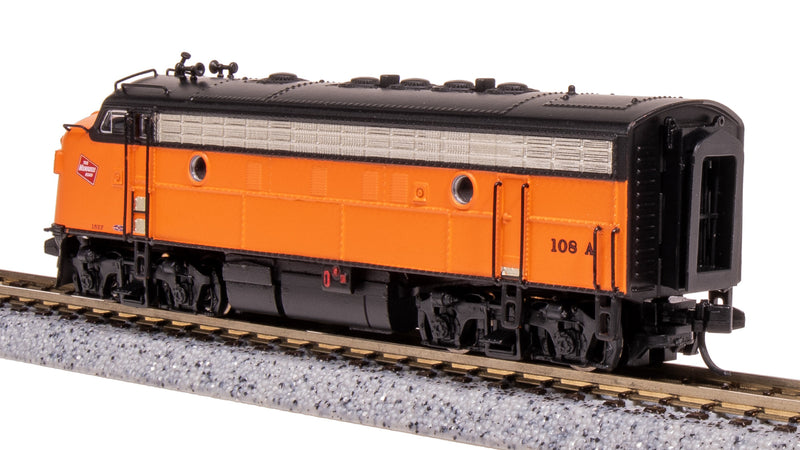 BLI 7755 EMD F7 AB, MILW 108A/111B, Orange & Black, A-unit Paragon4 Sound/DC/DCC, Unpowered B, N