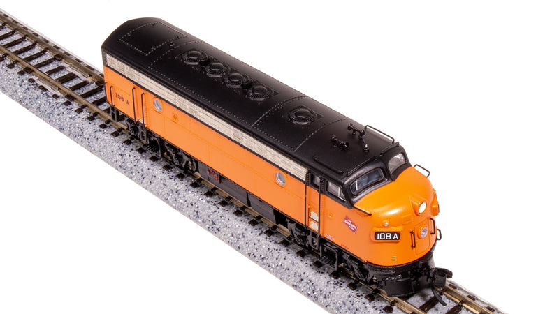 BLI 7755 EMD F7 AB, MILW 108A/111B, Orange & Black, A-unit Paragon4 Sound/DC/DCC, Unpowered B, N