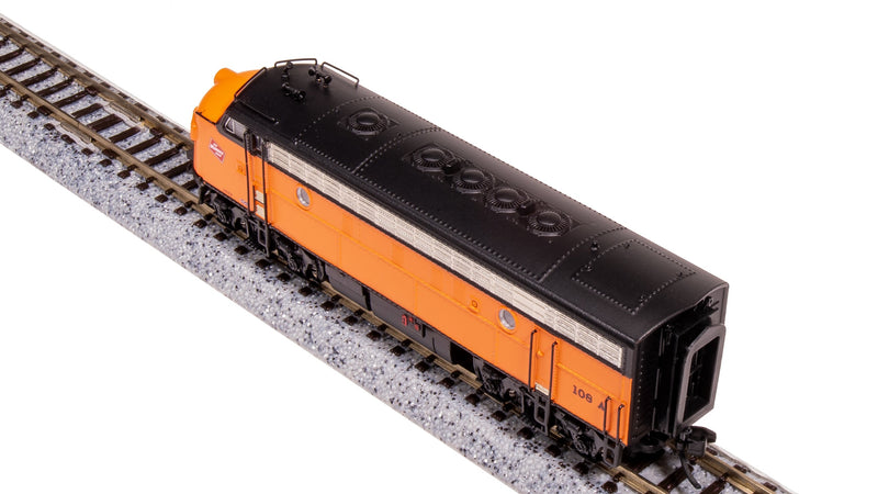 BLI 7755 EMD F7 AB, MILW 108A/111B, Orange & Black, A-unit Paragon4 Sound/DC/DCC, Unpowered B, N