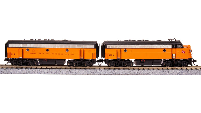 BLI 7755 EMD F7 AB, MILW 108A/111B, Orange & Black, A-unit Paragon4 Sound/DC/DCC, Unpowered B, N