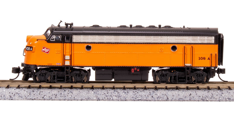 BLI 7755 EMD F7 AB, MILW 108A/111B, Orange & Black, A-unit Paragon4 Sound/DC/DCC, Unpowered B, N