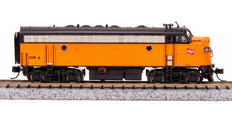 BLI 7755 EMD F7 AB, MILW 108A/111B, Orange & Black, A-unit Paragon4 Sound/DC/DCC, Unpowered B, N