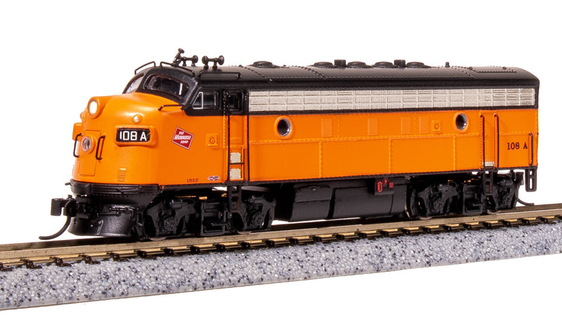 BLI 7755 EMD F7 AB, MILW 108A/111B, Orange & Black, A-unit Paragon4 Sound/DC/DCC, Unpowered B, N