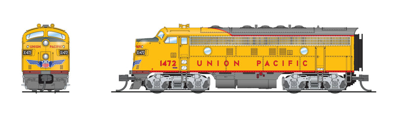 BLI 7762 EMD F7 AB, UP 1472/1472C, Yellow & Gray, A-unit Paragon4 Sound/DC/DCC, Unpowered B, N