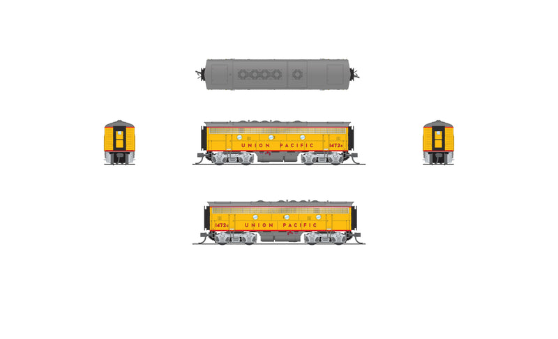 BLI 7762 EMD F7 AB, UP 1472/1472C, Yellow & Gray, A-unit Paragon4 Sound/DC/DCC, Unpowered B, N