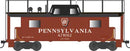 Bowser 43416 HO PRR Class N8 Steel Center-Cupola Cabin Car (Caboose) - Ready to Run -- Pennsylvania Railroad
