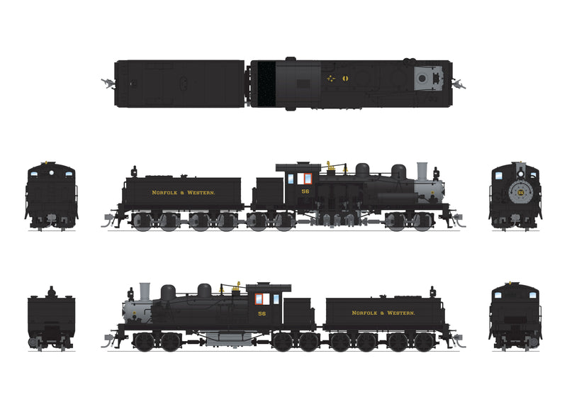 PREORDER BLI 8256 Class D 4-truck Shay, N&W 56, No-Sound / DCC-Ready, HO