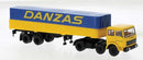 PREORDER Brekina HO 58578 Fiat 691 Tractor with Low-Side Trailer and Cover, Danzas | 40.79