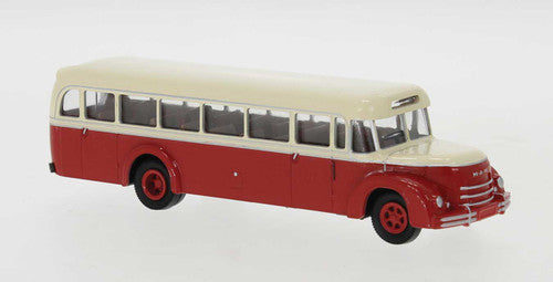 Brekina HO 59221 1952 MAN MKN Rundhauber/Round Hood Bus, Red, Ivory
