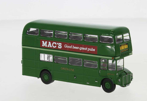 Brekina HO 61111 AEC Routemaster Double-Deck Bus, Greenline, Mac's Ads