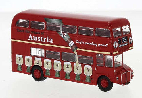 Brekina HO 61113 AEC Routemaster Double-Deck Bus, London Transport, Austria Wine Ad