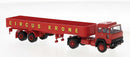 PREORDER Brekina HO 83261 1974 Magirus 310 D 16 Tractor with Low-Side Trailer, Circus Krone | 40.79