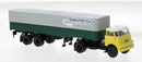 PREORDER Brekina HO 85236 DAF DO 2000 Semi Tractor with Low-Side Trailer and Cover, GelderscheTW | 38.24