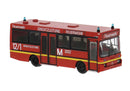 PREORDER Brekina HO 52283 Mercedes-Benz O402 Bus, Assembled, Munich, Germany, Airport Fire Department (red, yellow, white, German Letteri