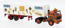PREORDER Brekina HO 85672 1972 Volvo F89 Tractor with Reefer Trailer, Assembled, Bahlsen (orange, brown, white, Dutch Lettering)