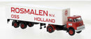 PREORDER Brekina HO 85234 DAF DO 2000 Semi Tractor with Van Trailer, Assembled, Rosmalen (red, white, black, Dutch Lettering)