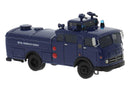PREORDER Brekina HO BOS87845 1966 Mercedes-Benz LP 1413/36 Water Cannon, Assembled, Berlin, Germany, Police (blue, German Lettering)