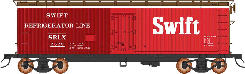 PREORDER InterMountain 477044 HO Fruit Growers Express Wood Refrigerator Car - Ready to Run -- Swift (red, white, Boxcar Red)