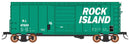 PREORDER Intermountain HO 38714 1937 AAR 10'6" Boxcar, 4-3-1 Improved Dreadnaught Ends, 6' Door, Ready to, Rock Island (green, white, Billboard Lettering)