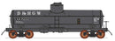 PREORDER Intermountain HO 46351 ACF Type 27 Riveted 8,000-Gallon Tank Car, Denver & Rio Grande Western (black, Reporting Marks Only)