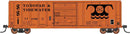 PREORDER Intermountain HO 47535 Pullman-Standard 5277 Cu.Ft. Exterior-Post Boxcar, Tonopah & Tidewater (Fantasy Scheme, orange, black)