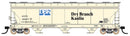 PREORDER Intermountain HO 470101 ACF 4650 Cubic Foot 3-Bay Covered Hopper, Dry Branch Kaolin ACFX (1996 Scheme, pale yellow, blue, black)