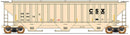 PREORDER Intermountain HO 472301 Trinity Rib-Side Covered Hopper, CSX (pale yellow, black, yellow conspicuity marks)