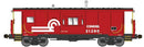 Bluford Shops 40150 International Car Half-Bay Window Caboose - Ready to Run -- Conrail Shared Assets 21280 (Boxcar Red, white), N Scale
