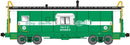 Bluford Shops 40161 International Car Half-Bay Window Caboose - Ready to Run - New York Central 20414 (Safety Green, white, ALERT graphics, Safety Wherever), N Scale