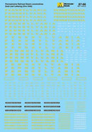 Microscale HO 87-66 Railroad Decal Set, Pennsylvania Railroad Steam Locomotives (Gold Lettering) 1910-1948