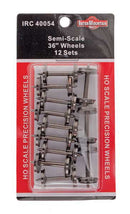 Intermountain HO 40054 All Brass Insulated Wheel Sets (12), 36" Semi-Scale
