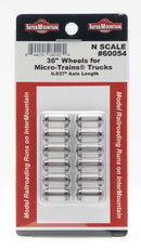 Intermountain N 60054 Metal Wheelsets, 36" Diameter, .537 Axle Length for MTL Trucks, 12 Axles