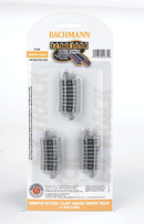 Bachmann Trains N 44832 Curved Track with Nickel Silver Rail & Gray Roadbed, E-Z Track, 12-1/2" Radius Quarter Section (6)