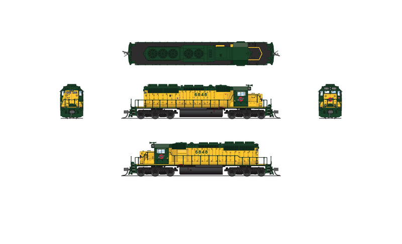 BLI 7956 EMD SD40-2, CNW 6867, Green & Traditional Yellow, Paragon4 Sound/DC/DCC, N