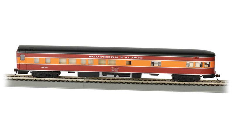 Bachmann Trains HO 14312 85' Smooth-Side Observation with Interior Lights, Southern Pacific 2954 (Daylight, orange, red, black)