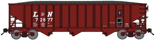 Bluford Shops N 14655 70-Ton 3-Bay 14-Panel Hopper with Load, Louisville & Nashville